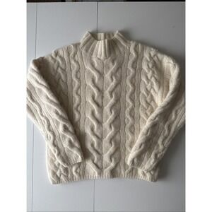 The Limited Handknit Lambswool Ivory Chunky Knit Sweater Women's Size Small